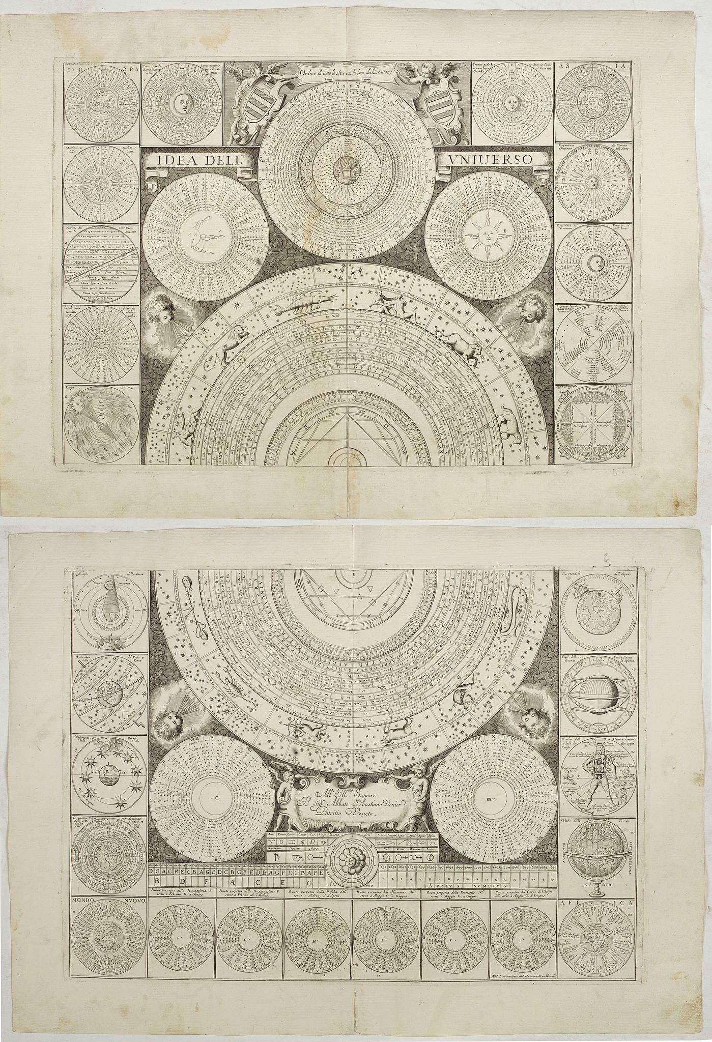 CORONELLI, V.M., Idea dell'Universo., antique map, old maps