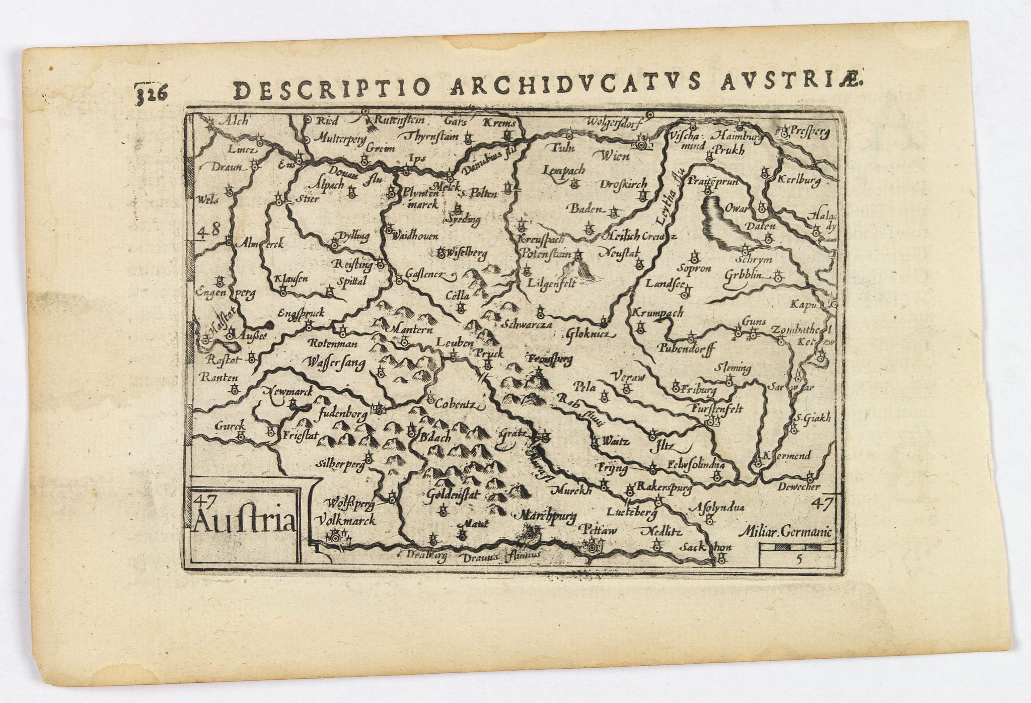 LANGENES, B. / BERTIUS, P., Austria., antique map, old maps
