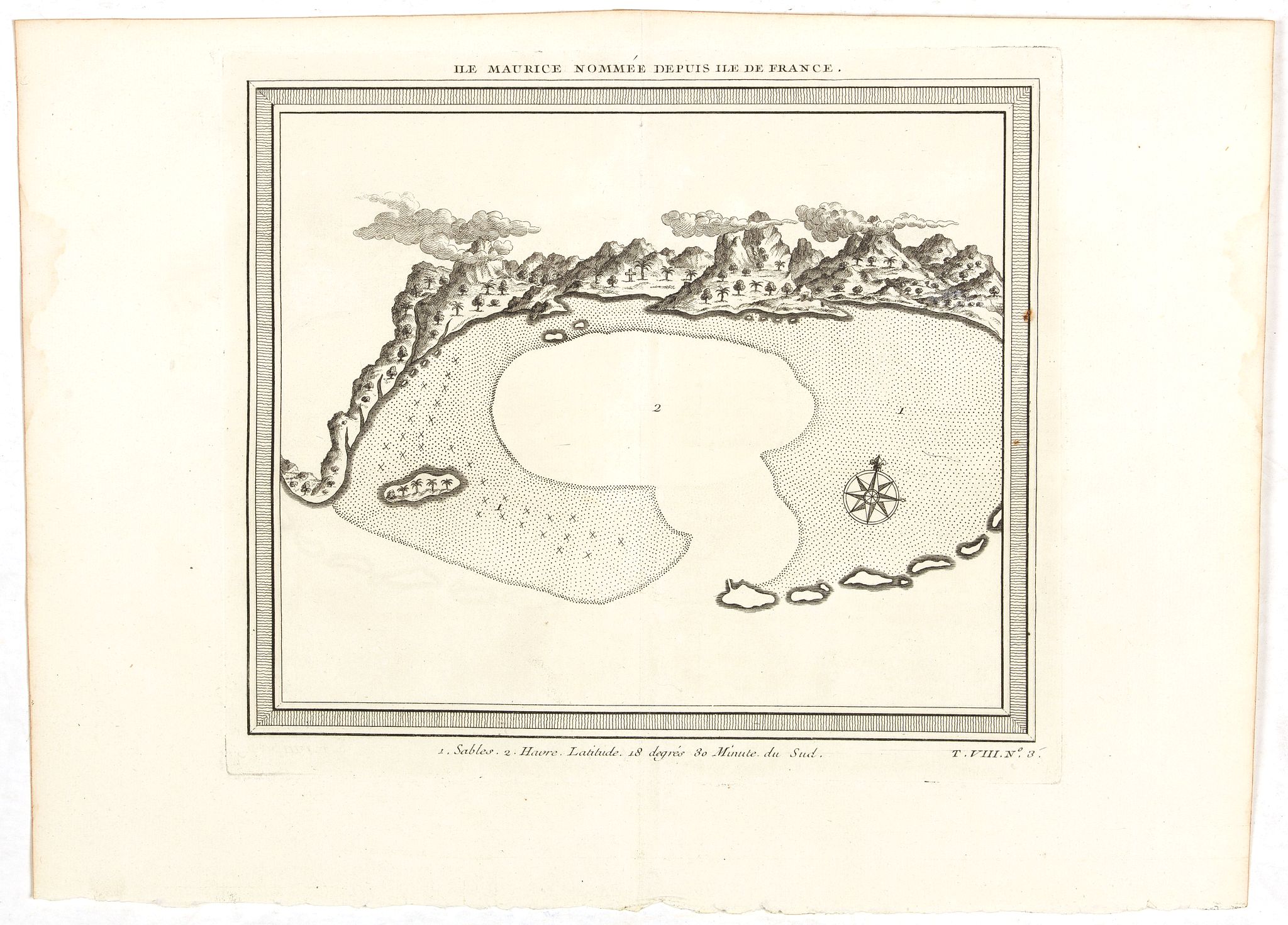 BELLIN, J.N., Ile Maurice Nommee Depuis Ile De France., antique map, old maps