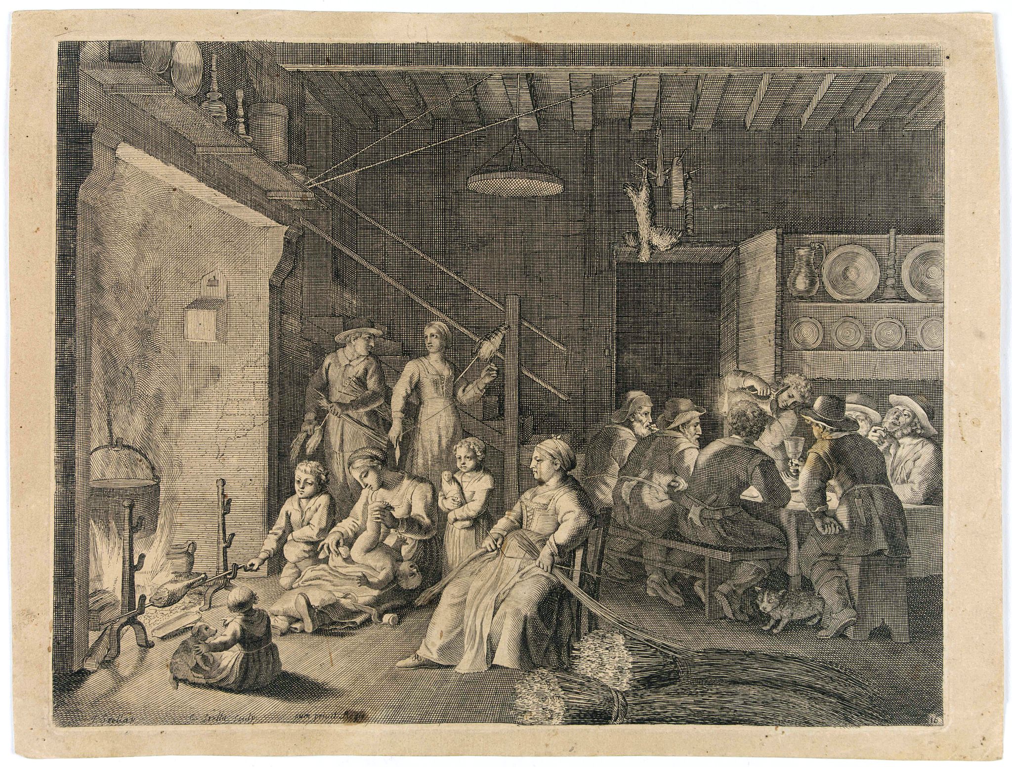 STELLA, C. (after J. STELLA), (Interior scene), antique map, old maps
