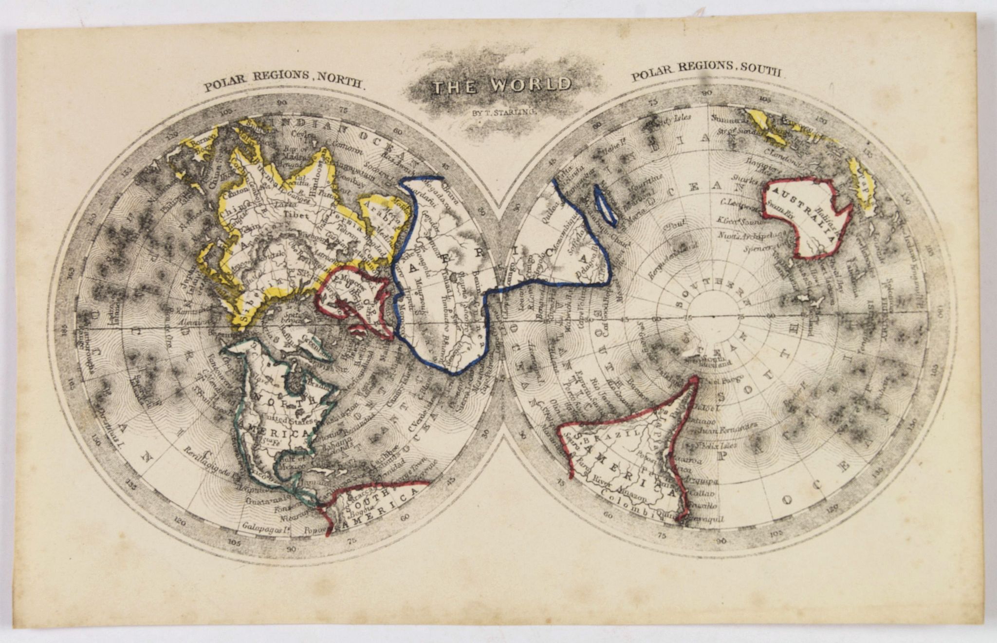 STARLING, Thomas., The World., antique map, old maps