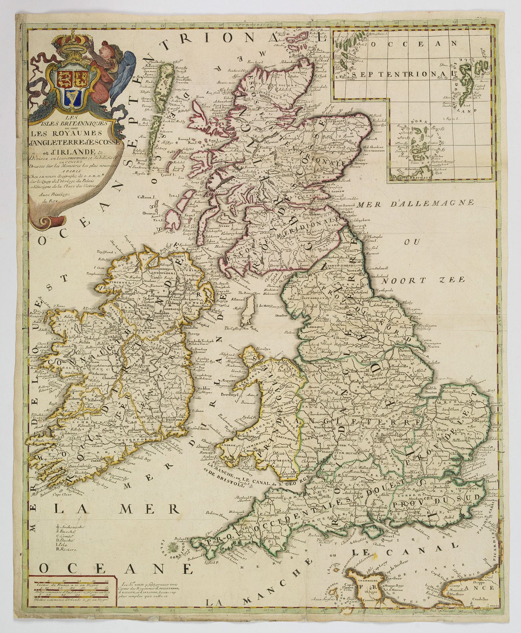 NOLAN, Jean-Baptist., Les Isles Britanniques. . ., antique map, old maps