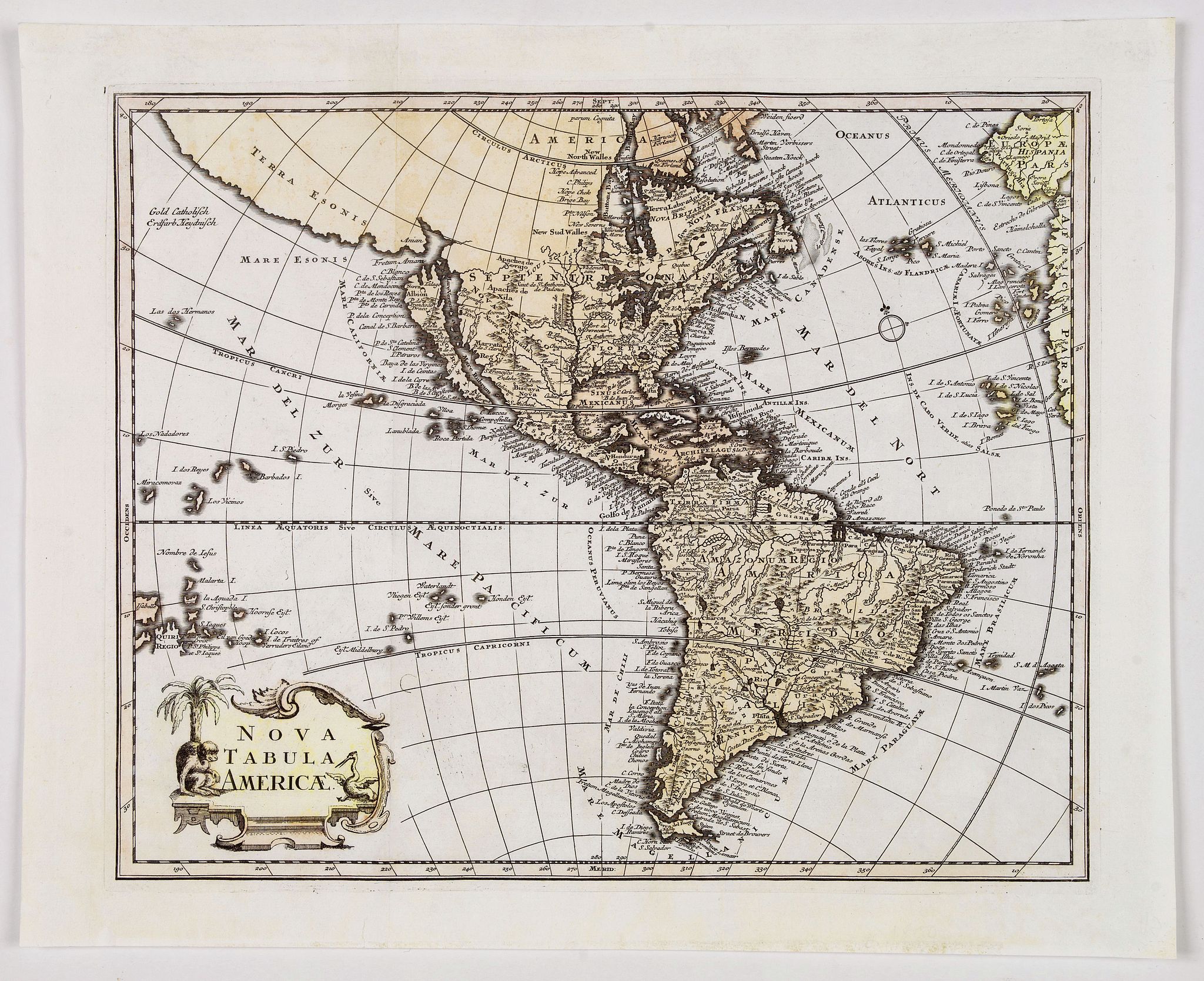 KILIAN, Georg Christoph., Nova Tabula Americae., antique map, old maps