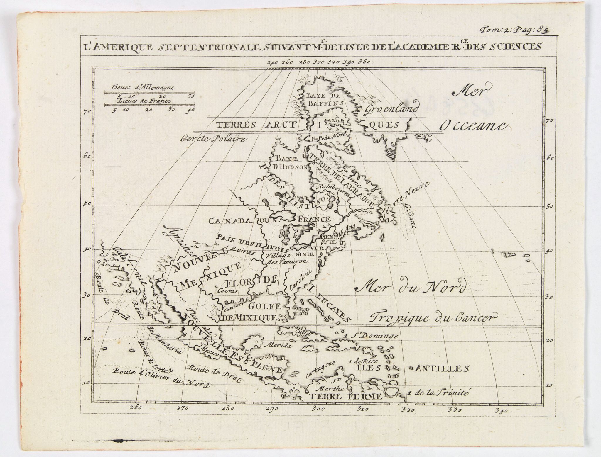 FRERES CHATELAIN., L'Amerique Septentrionale suivant M. de Lisle de l'Academie Royaume des Sciences., antique map, old maps