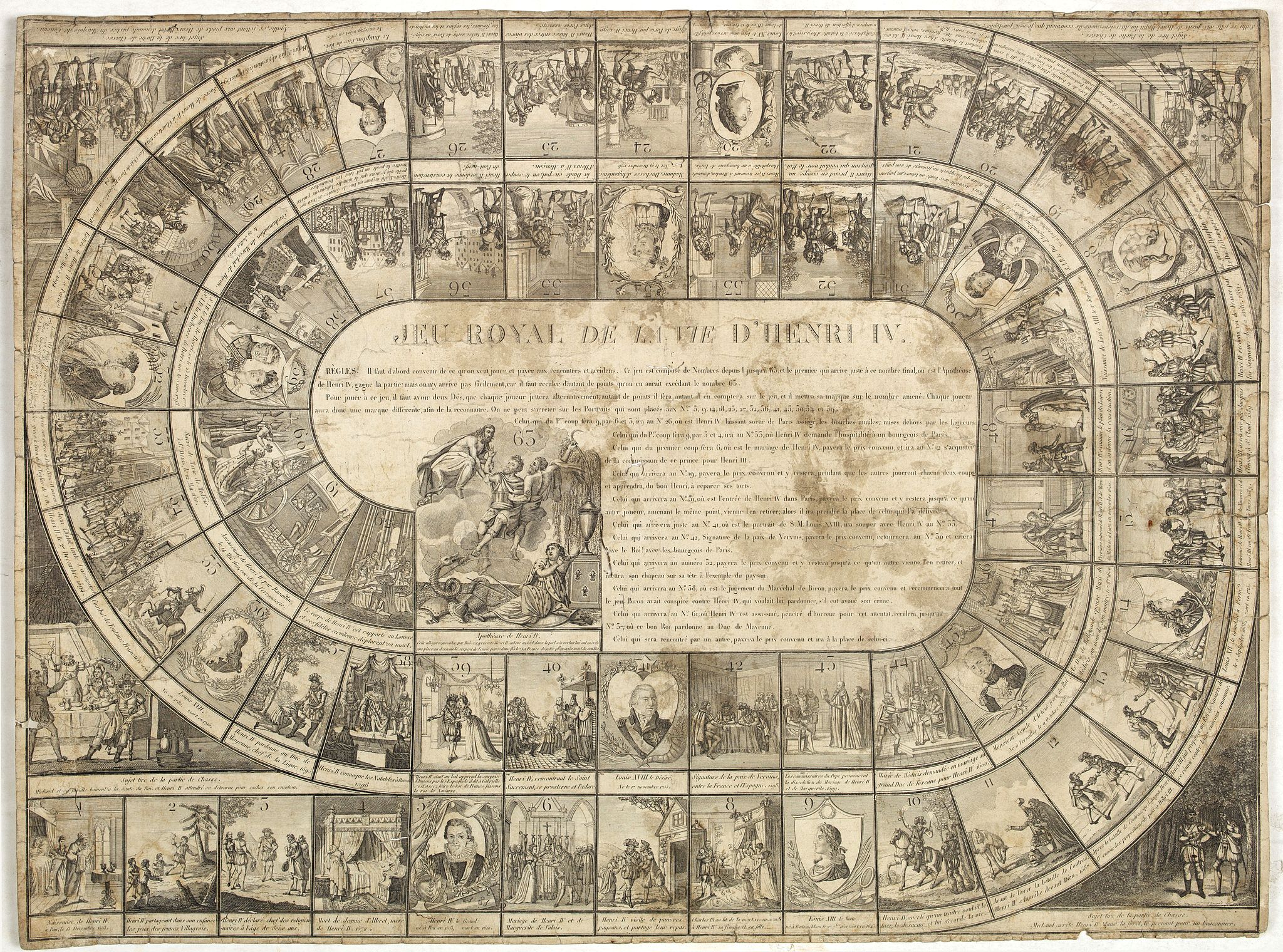 BASSET, P.A., Jeu Royal de la vie d'Henri IV., antique map, old maps
