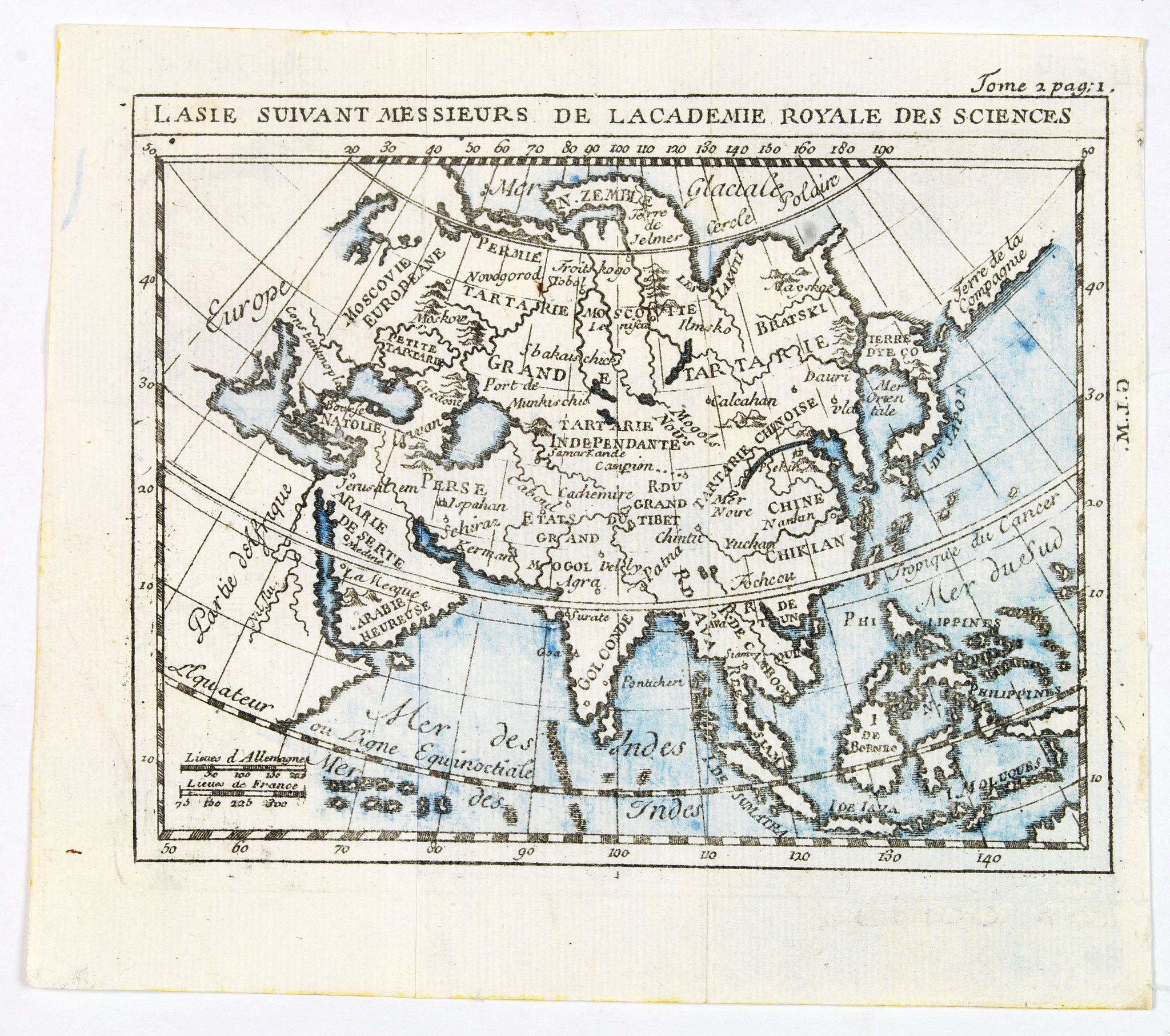 DE LISLE, G., L'Asie suivant Messieurs de Lacademie Royale des Sciences., antique map, old maps