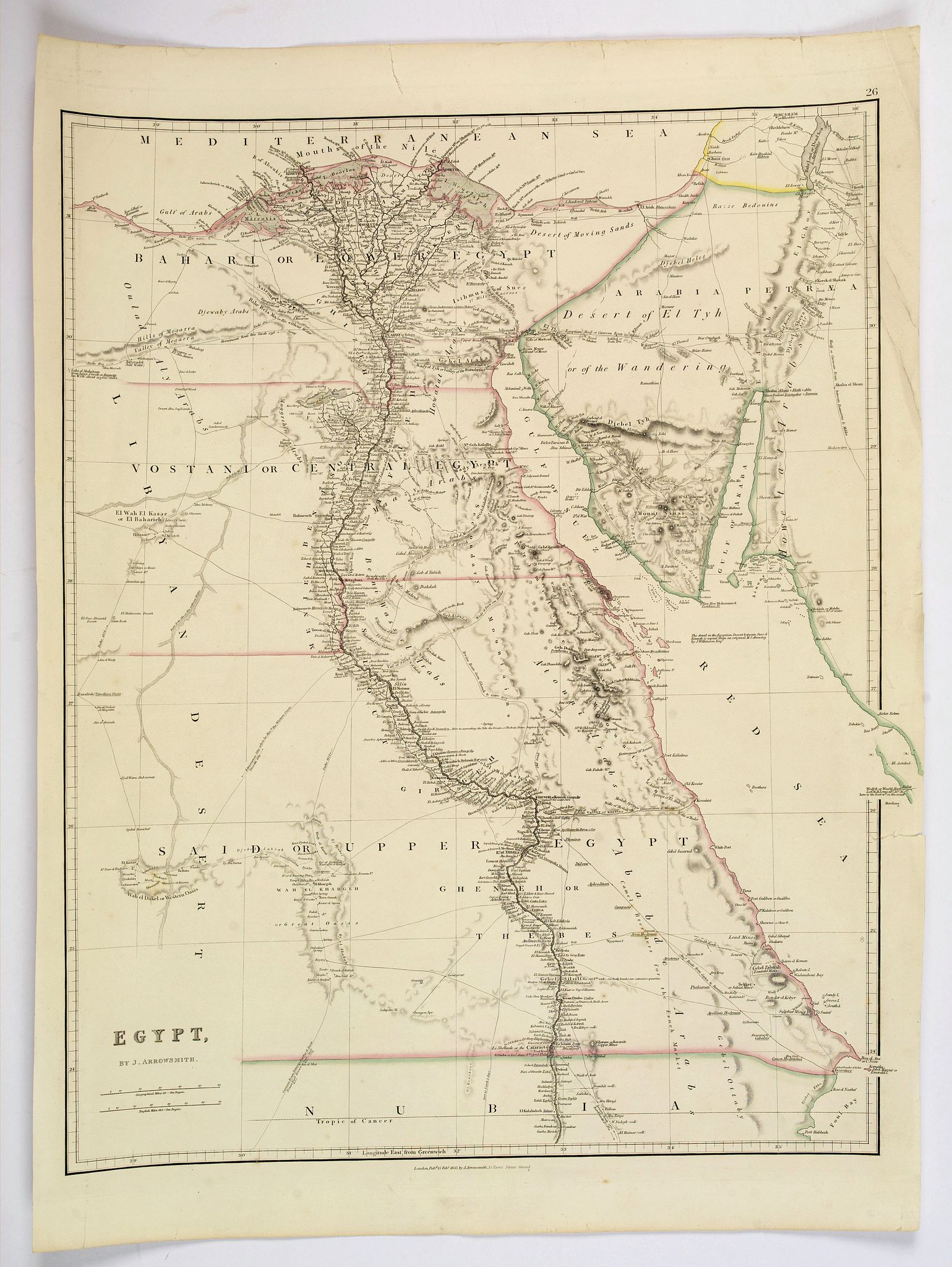 ARROWSMITH, John., Egypt., antique map, old maps