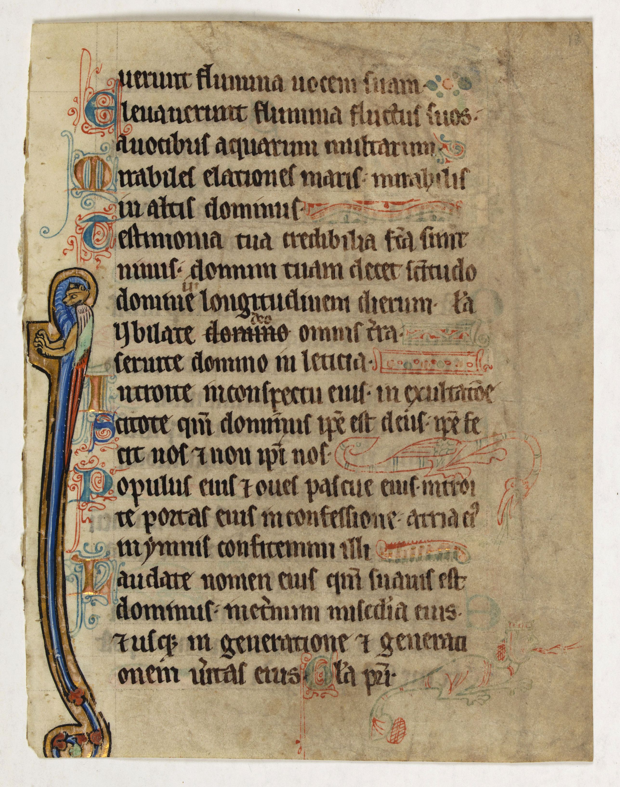 ANONYMOUS, Illuminated leaf from a lithurgical Psalter., antique map, old maps