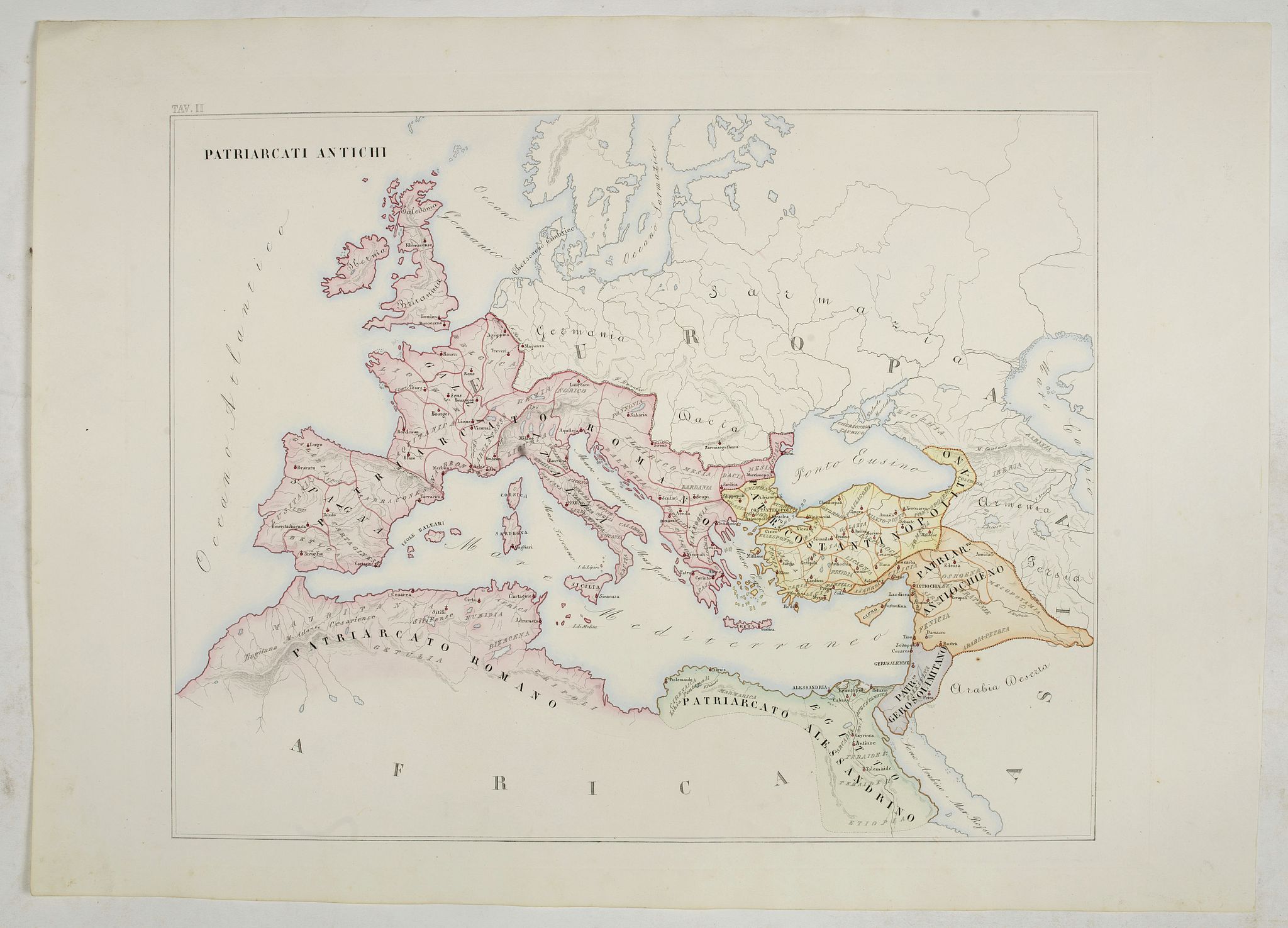 PETRI Girolamo, Patriarcati Antichi (Tav II), antique map, old maps