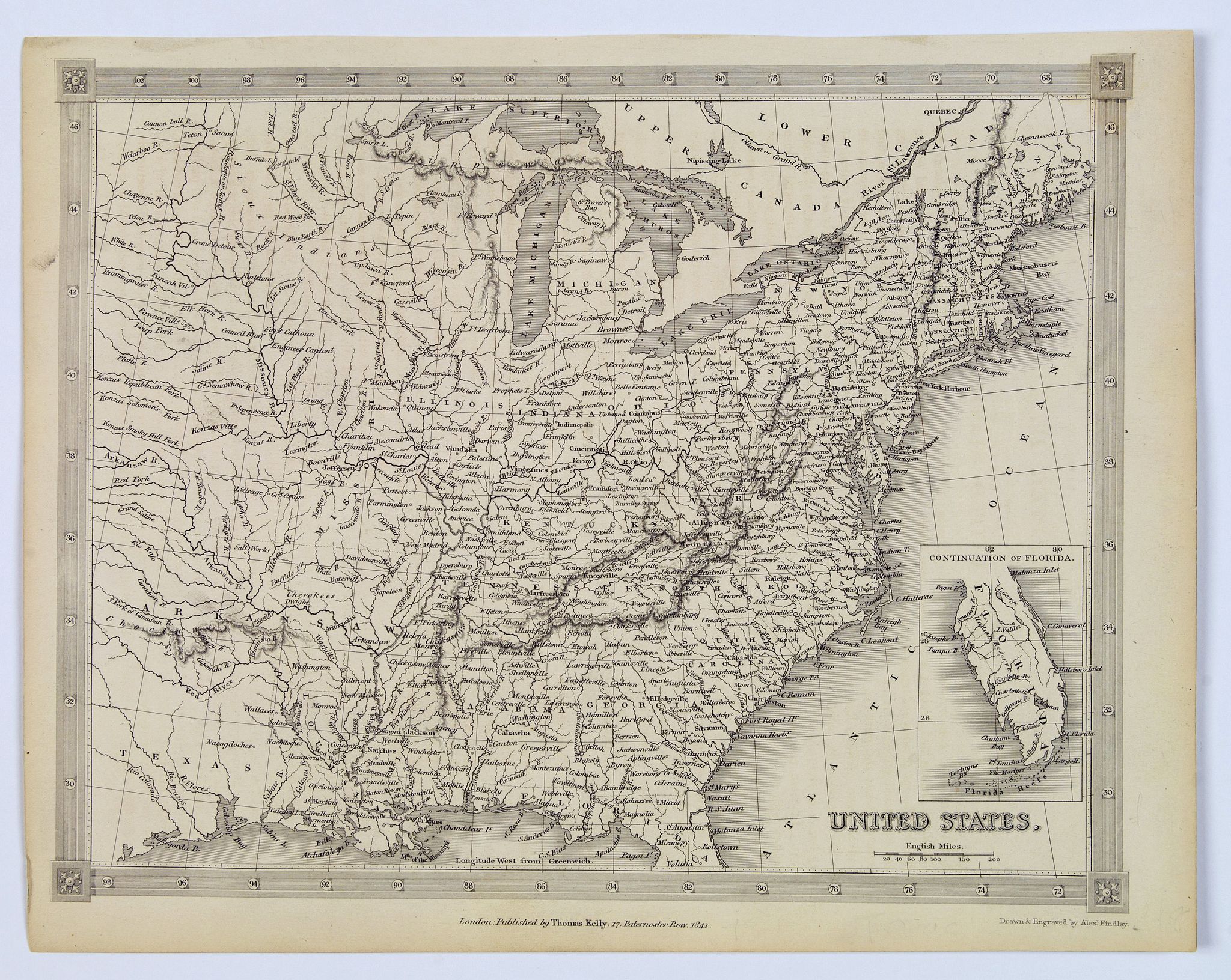 KELLY, Thomas., United States., antique map, old maps