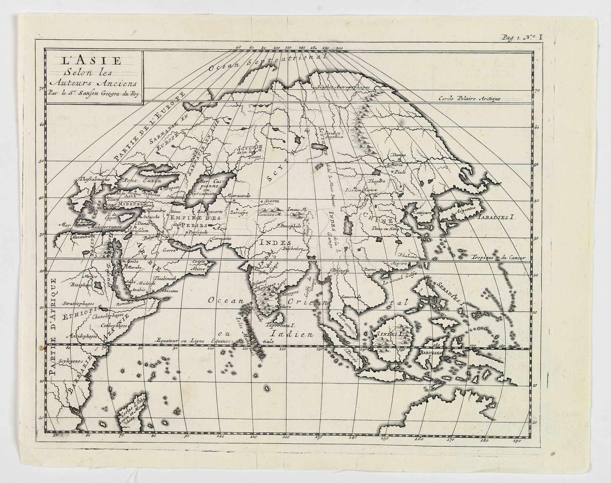 SANSON, N., L'Asie Selon des Auteurs Anciens., antique map, old maps
