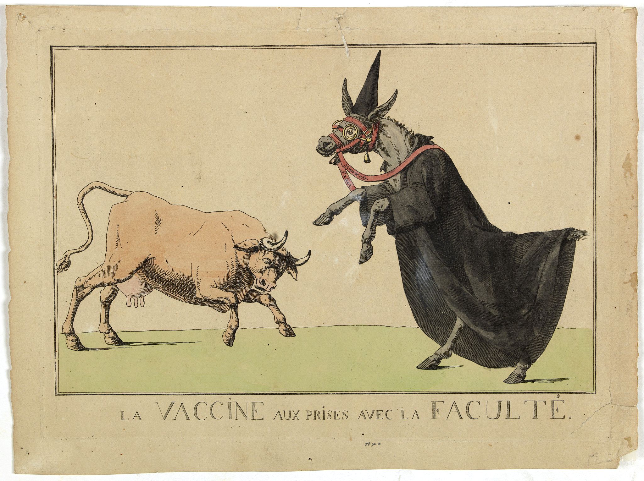 BARGES, Argaud de., La vaccine aux prises avec la Faculté., antique map, old maps