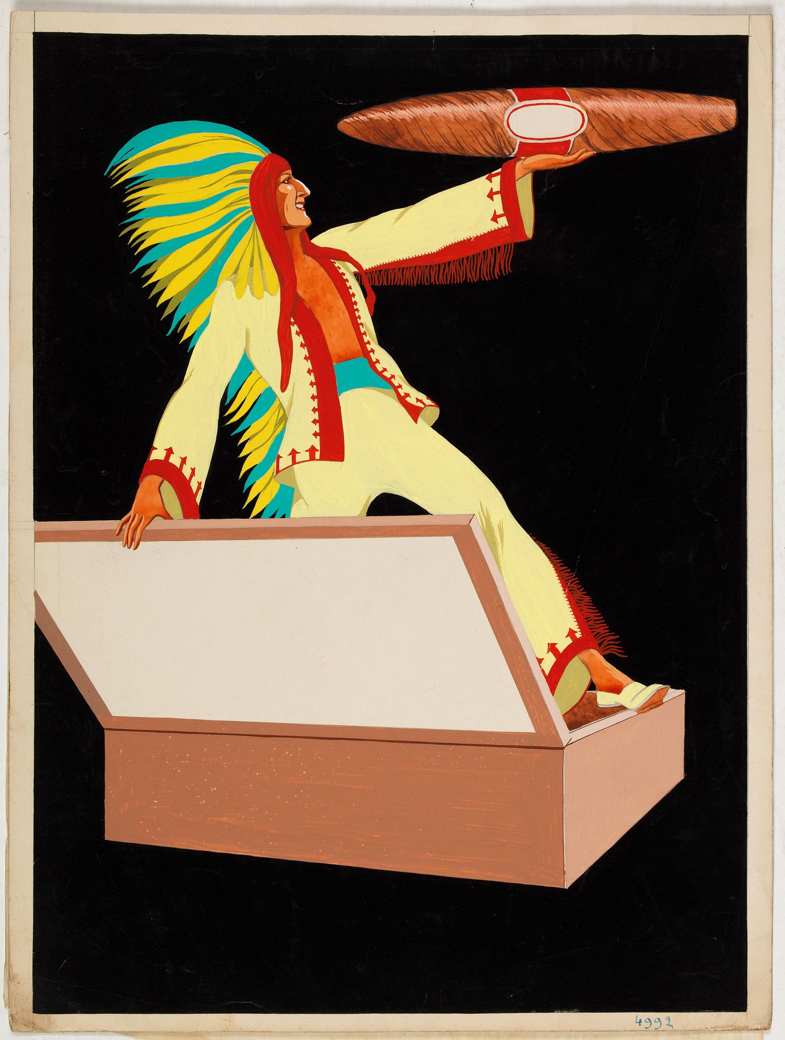 PICHON, R. (Workshop)., Advertising project gouache for tobacco., antique map, old maps