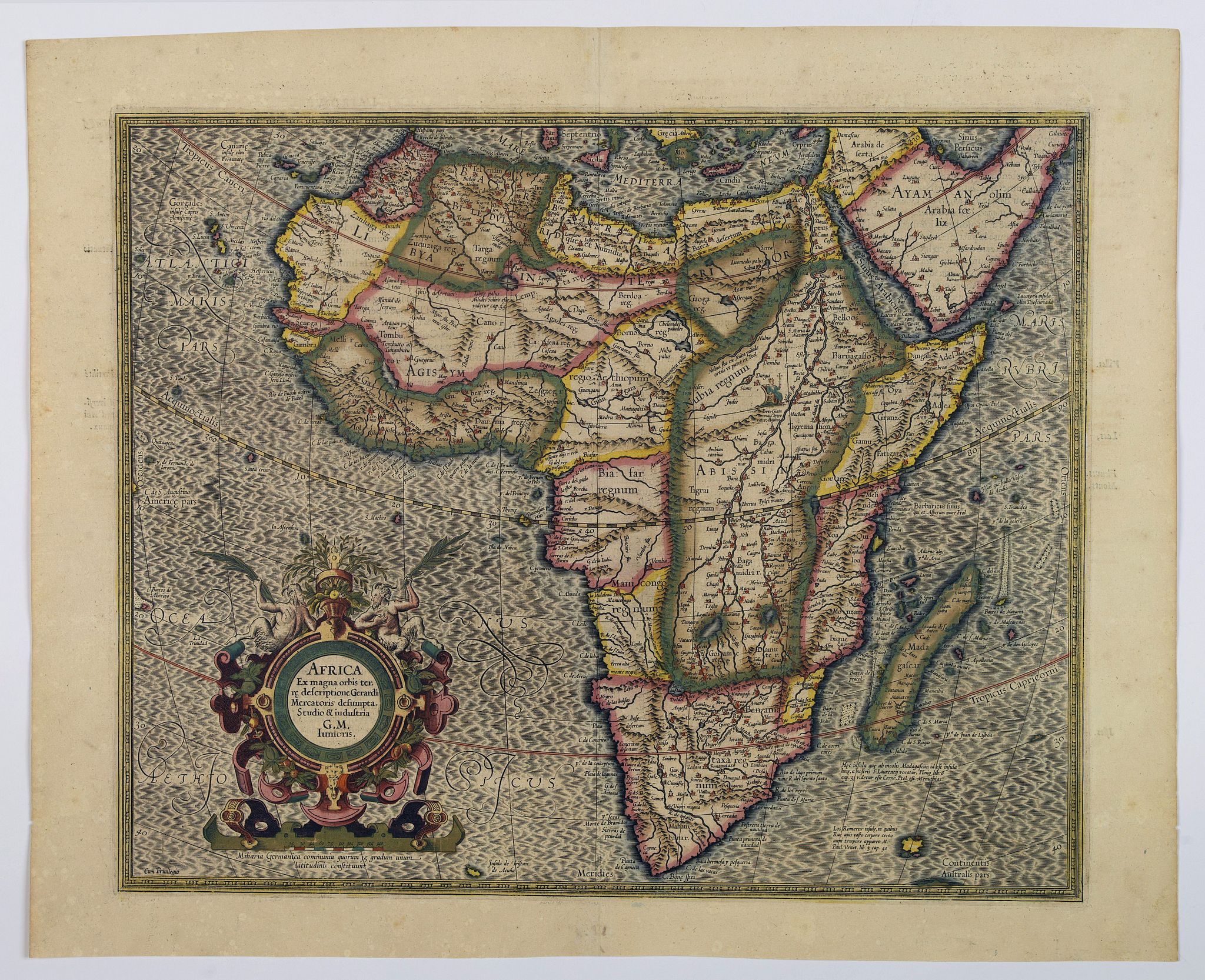 MERCATOR, G., Africa Ex Magna orbis terre descriptione Gerardi Mercatoris desumpta, Studio & industria., antique map, old maps
