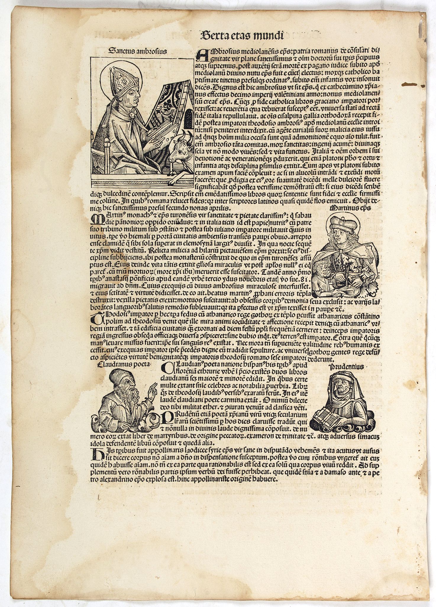 SCHEDEL, H., Sexta Etas Mundi. Folium. CXXXIIII, antique map, old maps