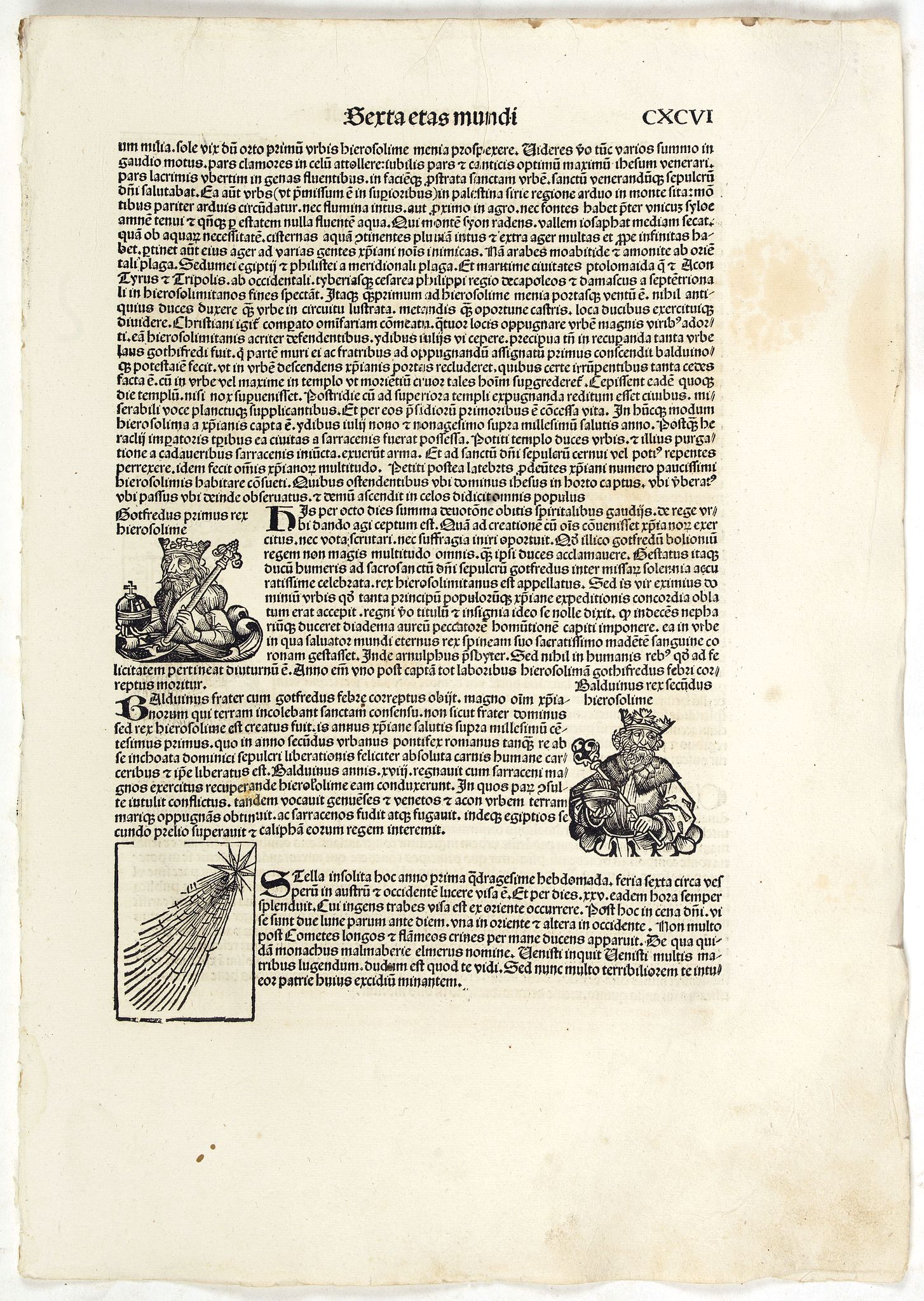 SCHEDEL, H., Terta Etas Mundi. Folium. CXCVI, antique map, old maps