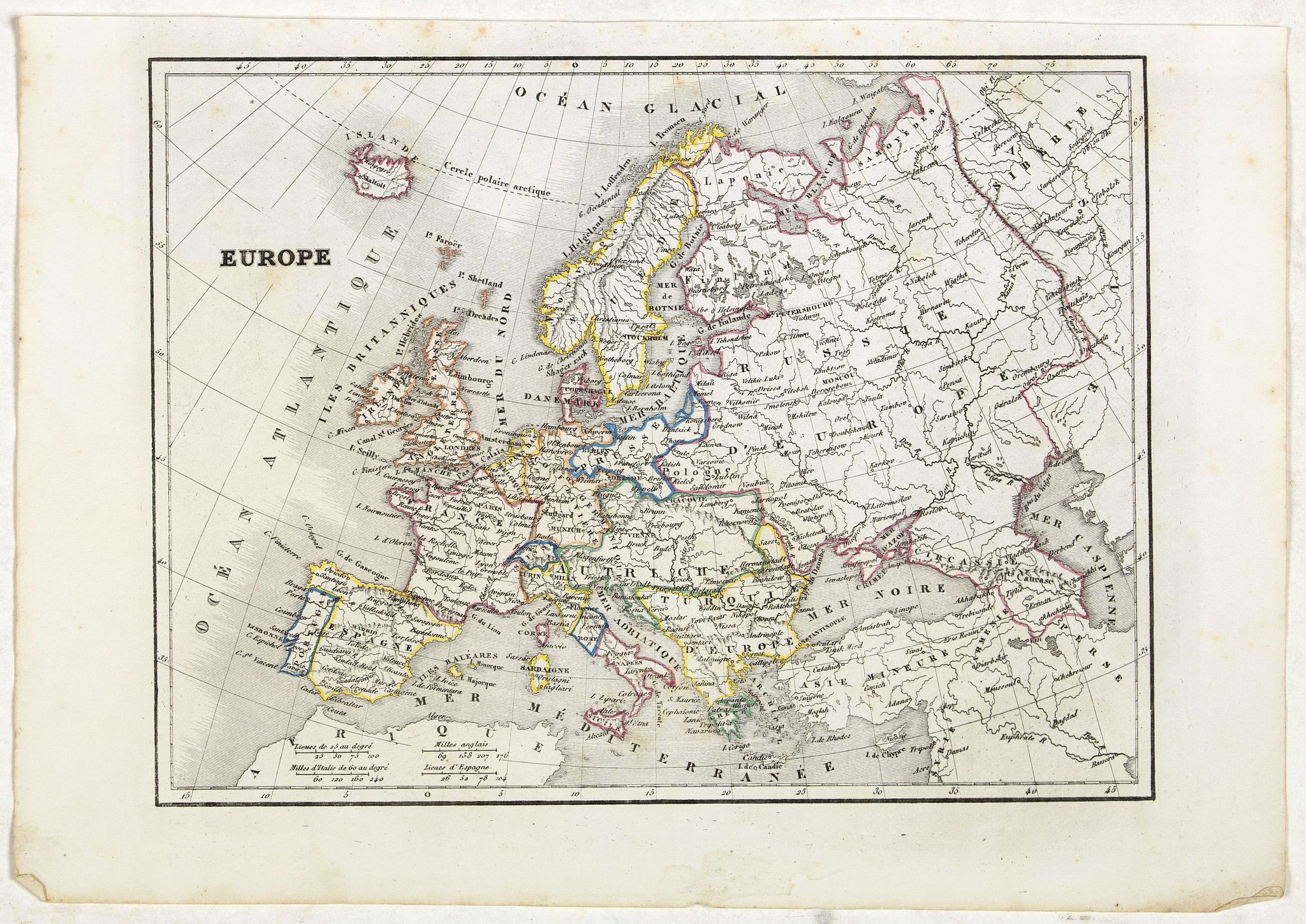 MONIN, C.V., Europe., antique map, old maps