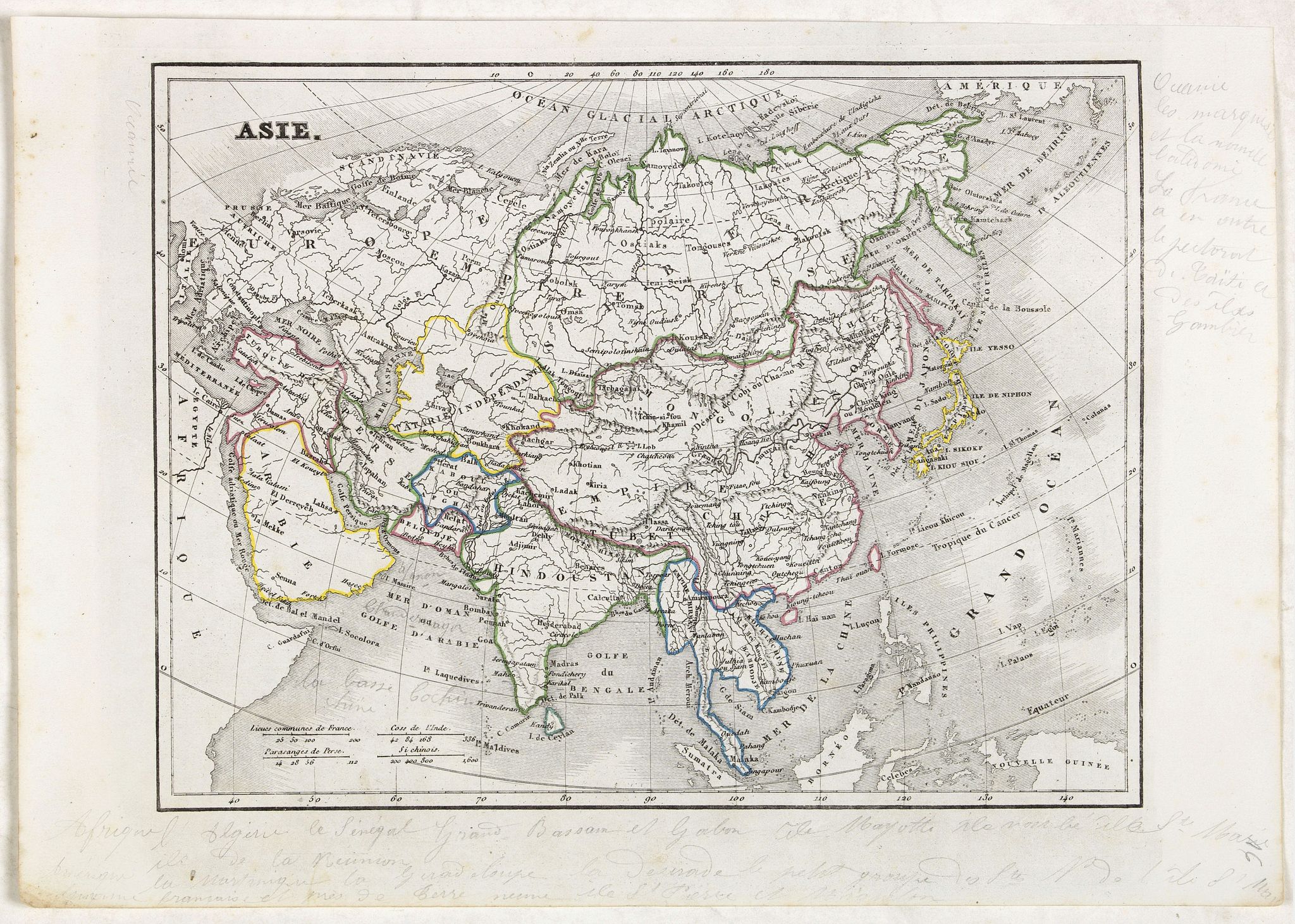 MONIN, C.V., Asie., antique map, old maps