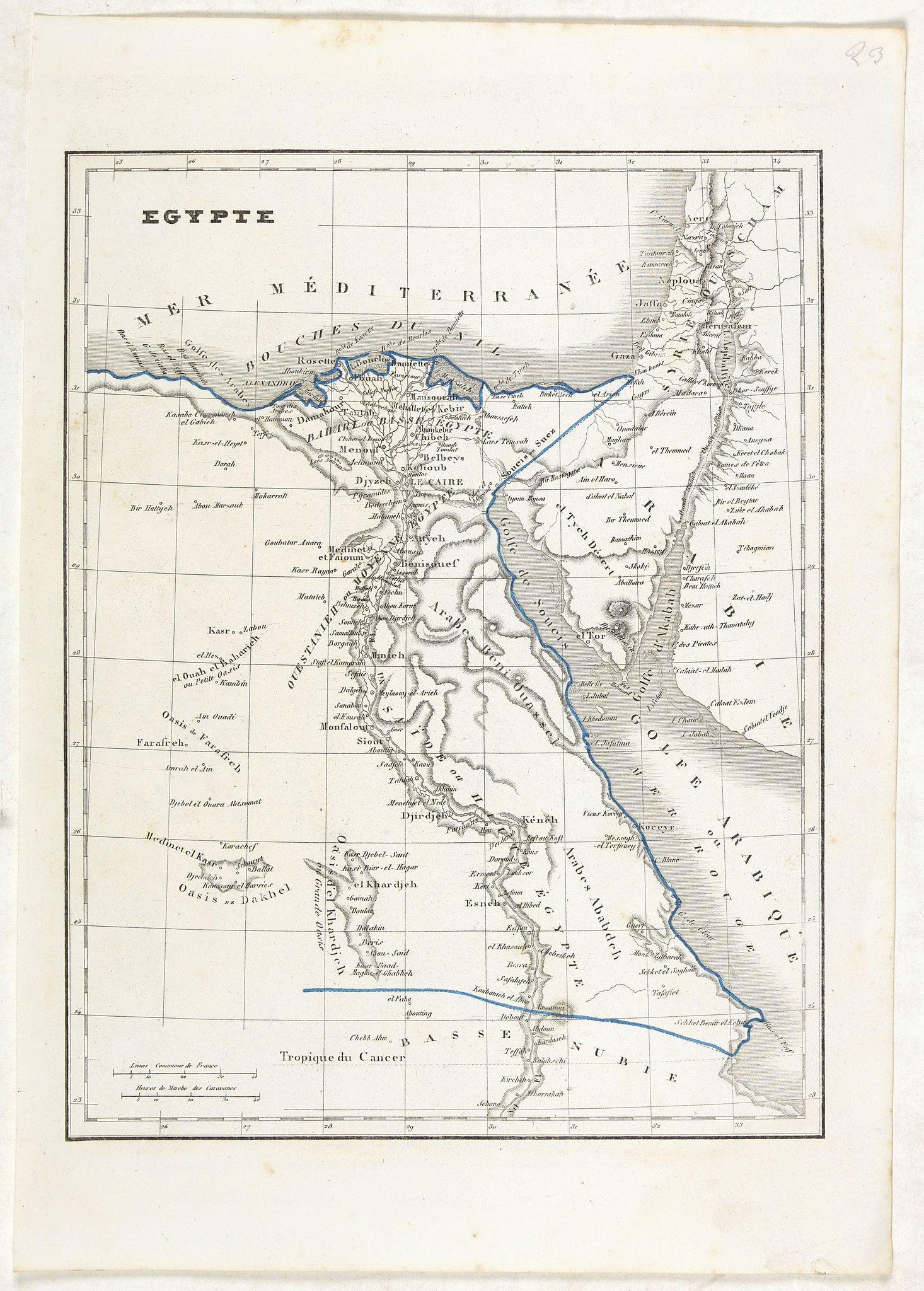 MONIN, C.V., Egypte., antique map, old maps