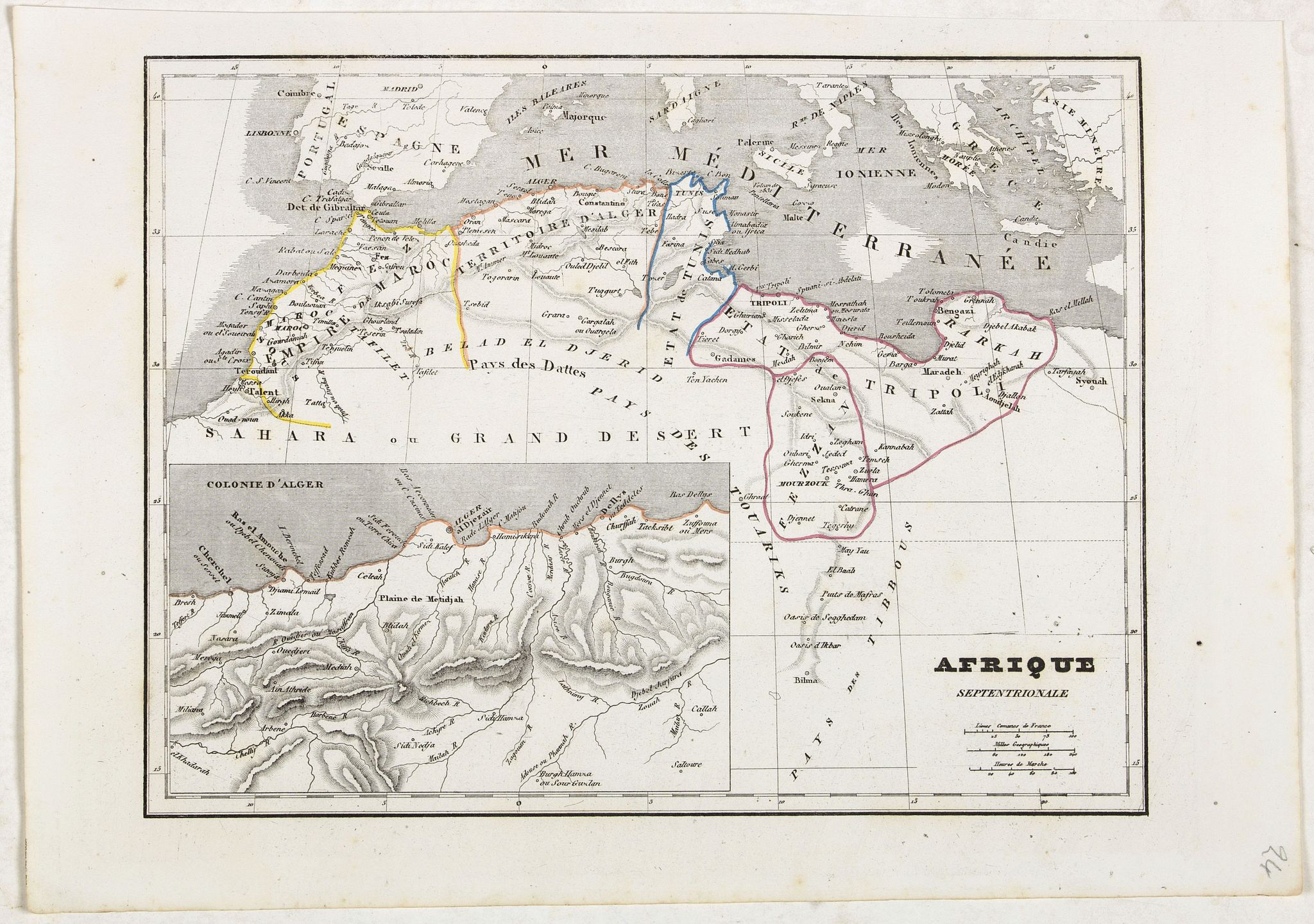 MONIN, C.V., Afrique Septentrionale., antique map, old maps
