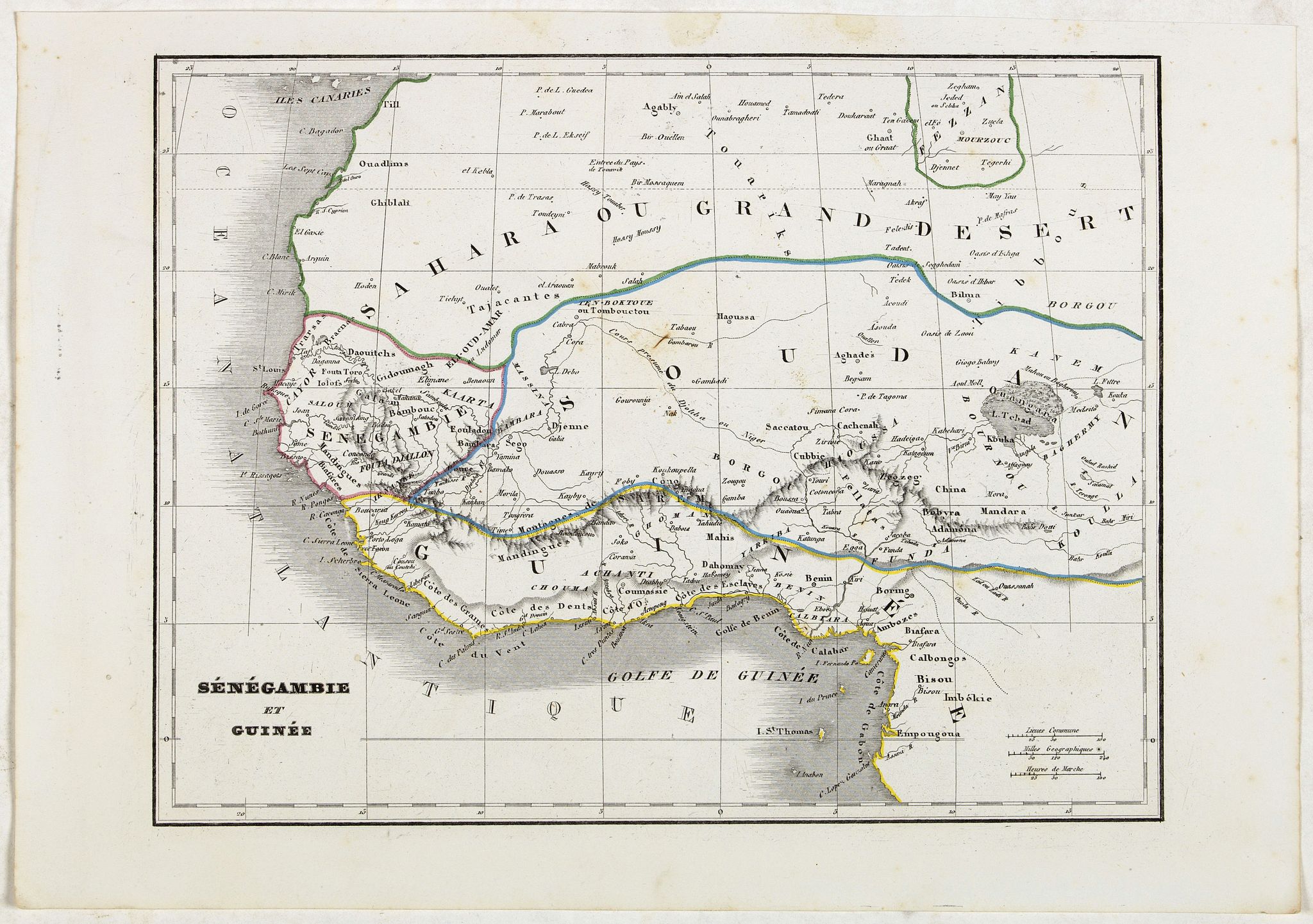 MONIN, C.V., Sénégambie et Guinée., antique map, old maps