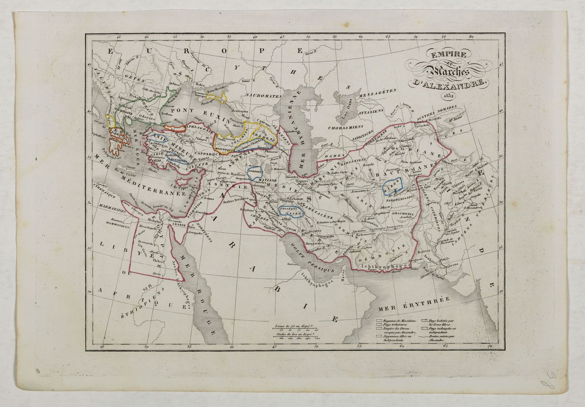 MONIN, C.V., Empire et Marches D'Alexandrie., antique map, old maps