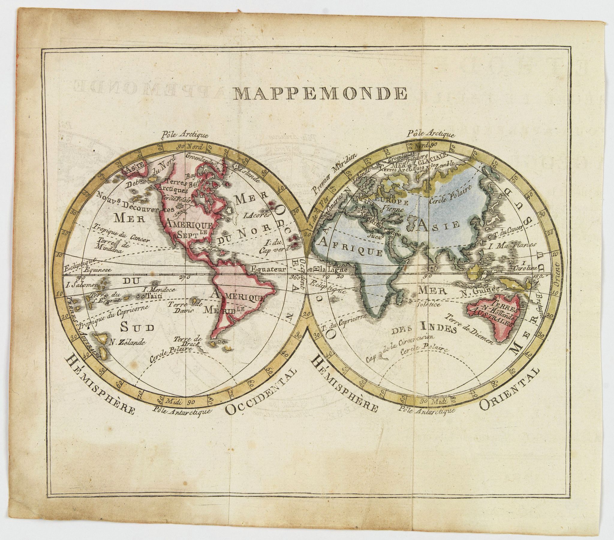 BARBOU, J / BRION DE LA TOUR., Mappemonde., antique map, old maps