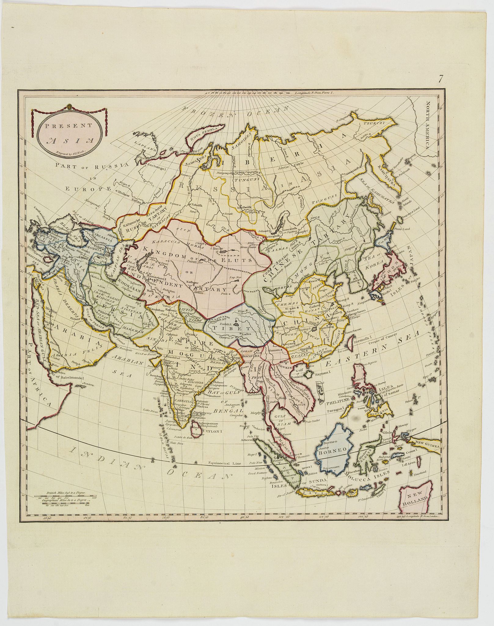 STACKHOUSE, Thomas., Present Asia., antique map, old maps