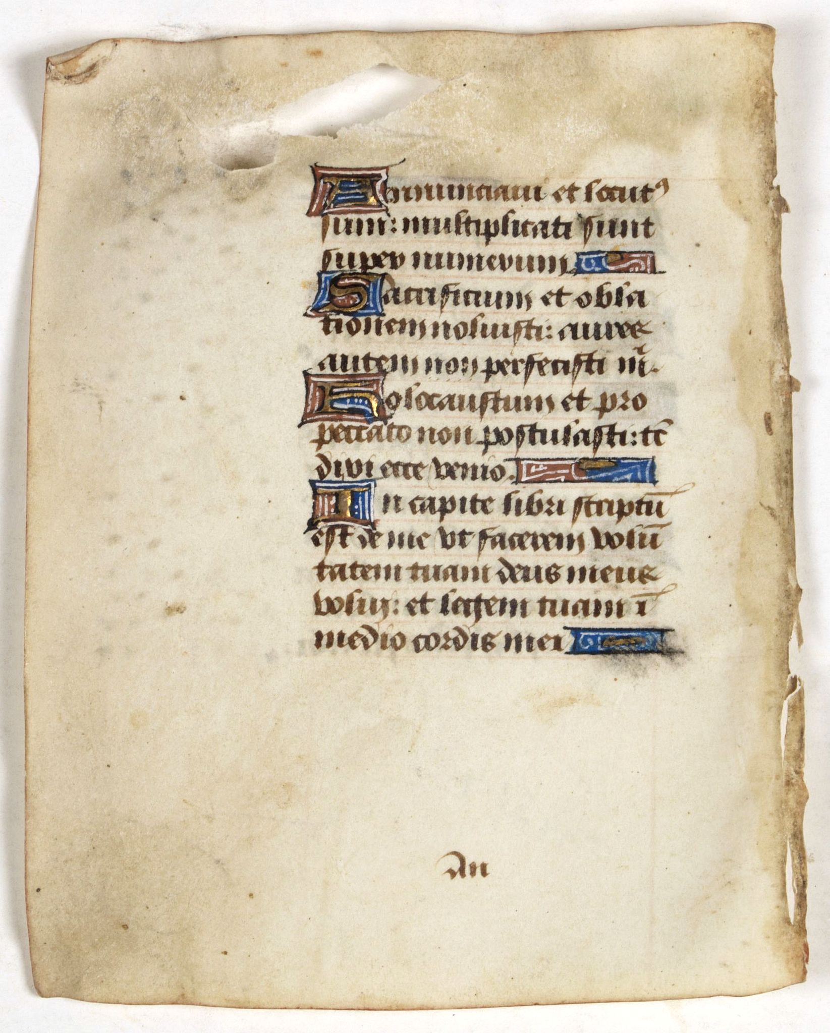 BOOK OF HOURS, Leaf on vellum from a manuscript Book of Hours., antique map, old maps