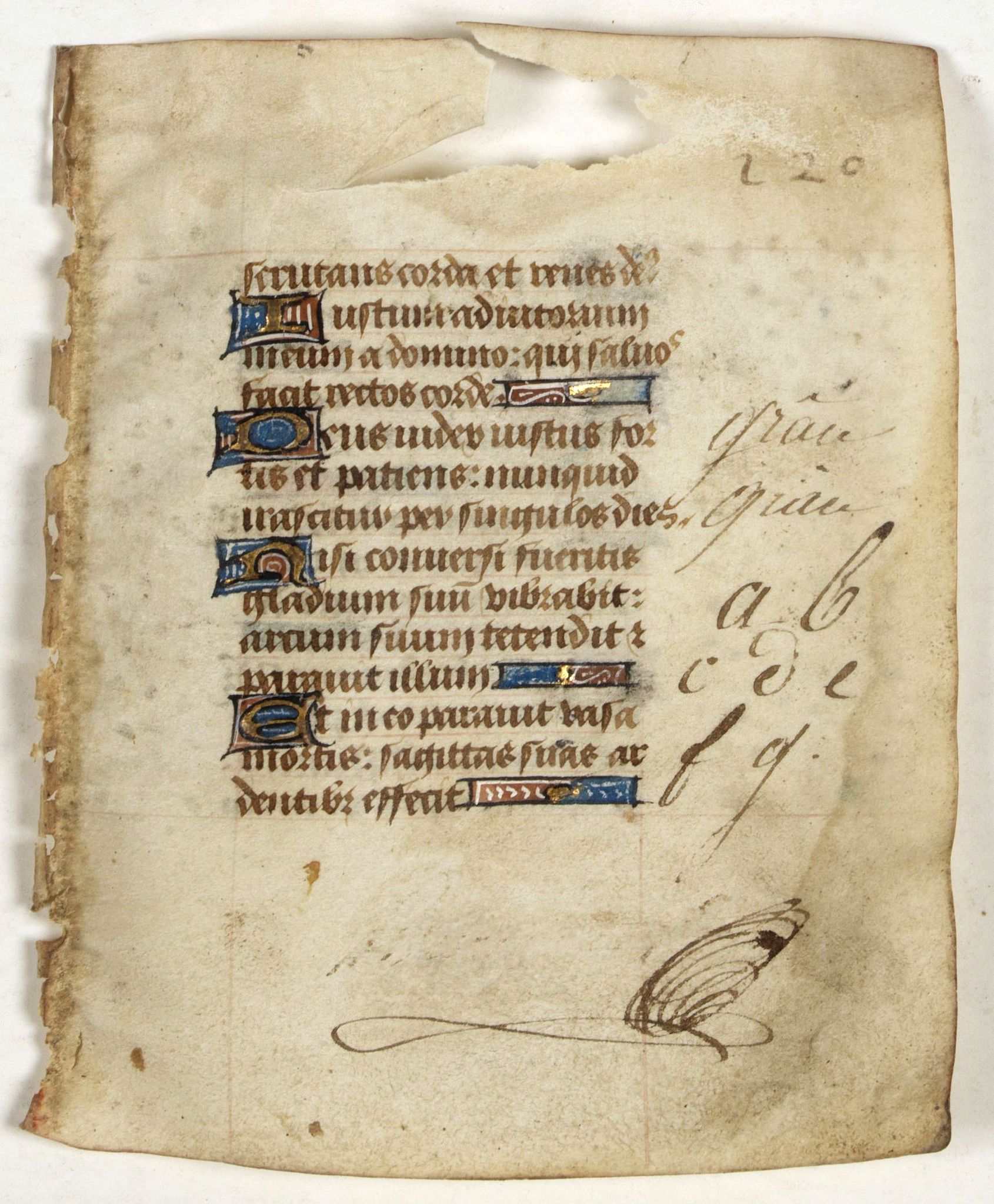 BOOK OF HOURS, Leaf on vellum from a manuscript Book of Hours., antique map, old maps