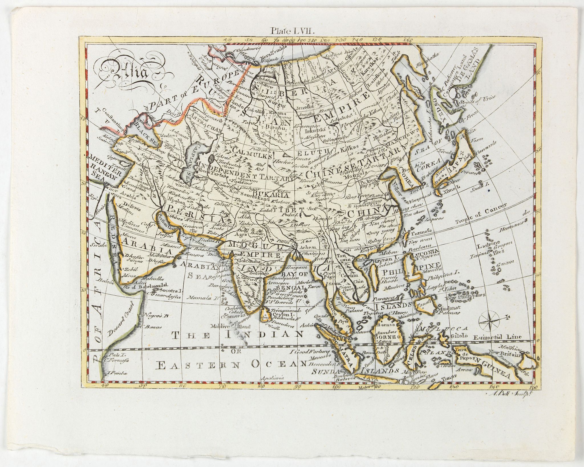 BELL, A., Asia., antique map, old maps