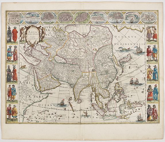 BLAEU, W., Asia noviter delineata. . ., antique map, old maps