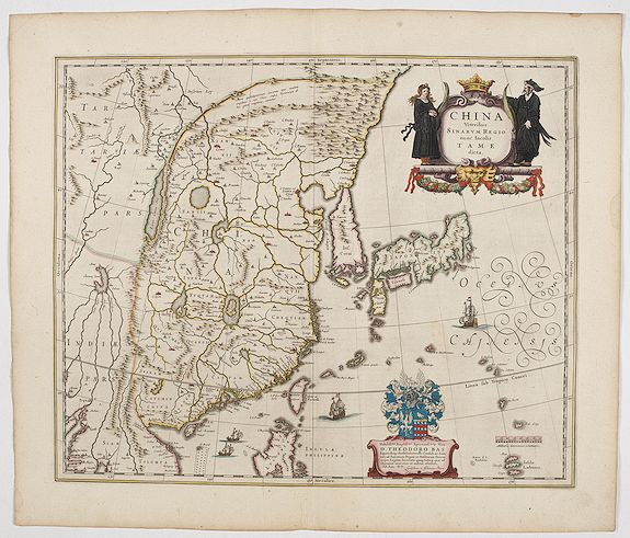 BLAEU, W., China Veteribus Sinarum Regio., antique map, old maps