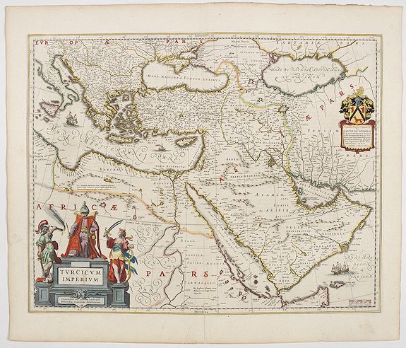 BLAEU, W., Turcicum Imperium., antique map, old maps