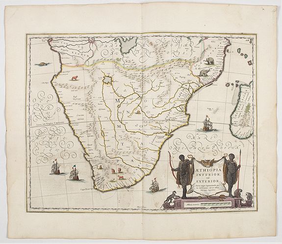 BLAEU, W., Aethiopia inferior, vel exterior., antique map, old maps
