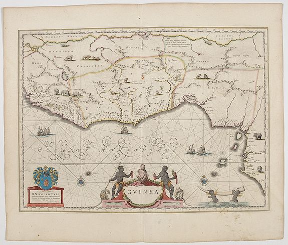 BLAEU, W., Guinea., antique map, old maps