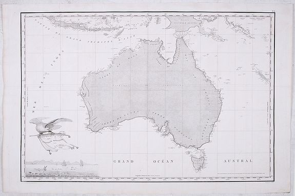 FREYCINET, M.L., Carte Generale de la Nouvelle Hollande., antique map, old maps