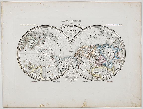 MARMOCCHI, F.C., Mappamondo Carta d'Insieme., antique map, old maps