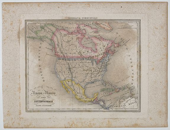 MARMOCCHI, F.C., Nuovo Mondo parte Settentrionale., antique map, old maps
