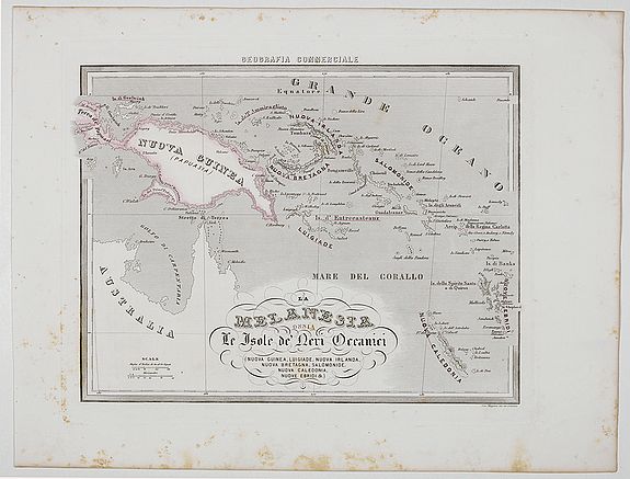 MARMOCCHI, F.C., La Melanesia ossla Le Isole de Meri Oceanici . . ., antique map, old maps