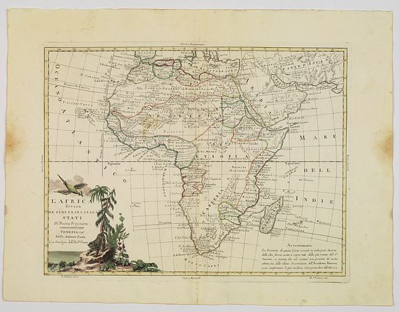 ZATTA, A., L'Africa divisa ne'suoi principali Stati di Nuova Projezione., antique map, old maps