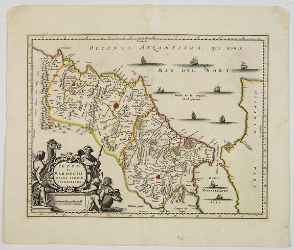 OGILBY, John., Fezzae et Marocchi Regna Africae Celeberrima., antique map, old maps