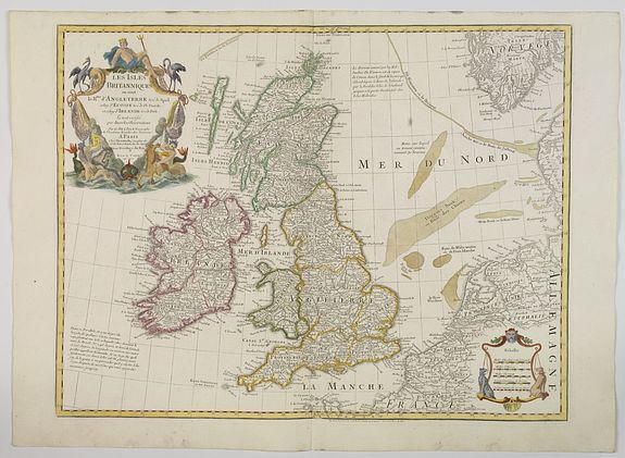 DELISLE, G. / DEZAUCHE, J. A. / DEZAUCHE, Les Isles Britanniques ou sont le Rme. D’Angleterre . . . Par G. De L’Isle. . . A Paris Chez Dezauche. . ., antique map, old maps