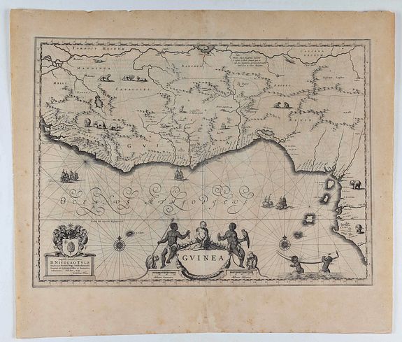 BLAEU, W., Guinea., antique map, old maps