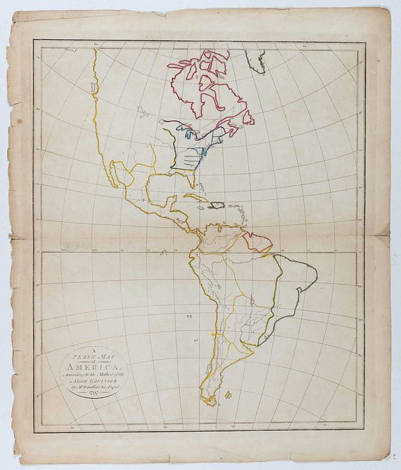 HARRIS & SON, A plain map of America, according to the method of the Abbe Gaultier by Mr. Wauthier, his pupil. 1797., antique map, old maps