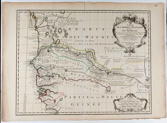 L'ISLE, G. de. / BUACHE, P., Carte de l'Afrique Françoise ou du Senegal., antique map, old maps