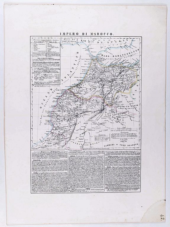 MARZOLLA, B., Impero di Marocco., antique map, old maps