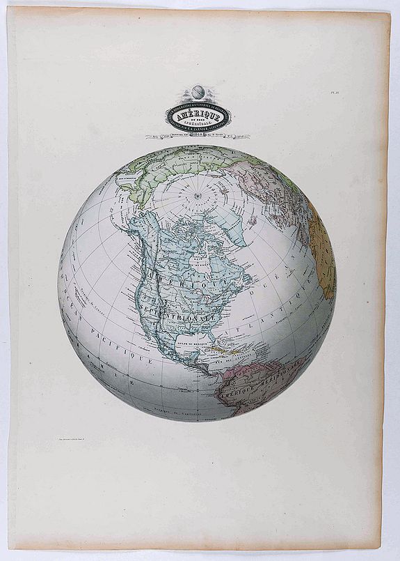 GARNIER, F.A., Amérique du Nord sphéroidale., antique map, old maps