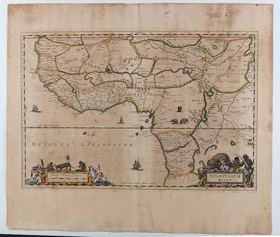 BLAEU, J., Nigritarum regio., antique map, old maps