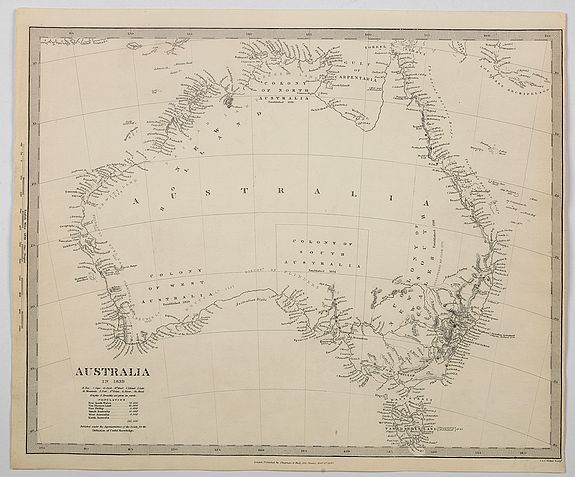 SOCIETY FOR THE DIFFUSION OF USEFUL KNOWLEDGE., Australia., antique map, old maps